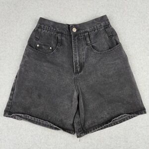 Red Oak Denim Shorts Womens 7/8 Black High Waisted Vintage 90s Mom Cactus Patch
